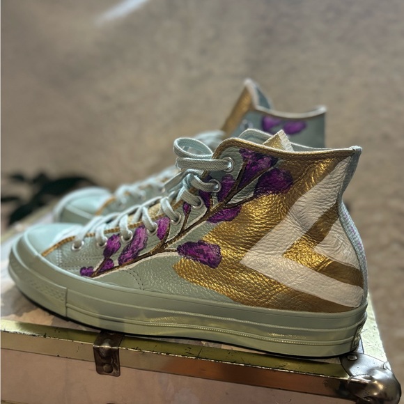 Converse Unisex High-Top Sneakers - Light Blue, Gold & Purple Sz 10 men - Picture 11 of 14